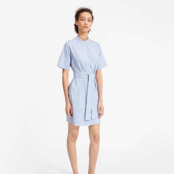 Everlane Dresses & Skirts - Everlane The Cotton Collarless Belted Shirtdress